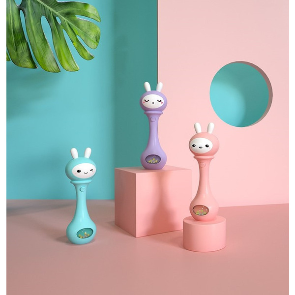 Брязкальце-гризунець Beiens музичний Зайчик (YZ02pink) рожевий (на батарейках)