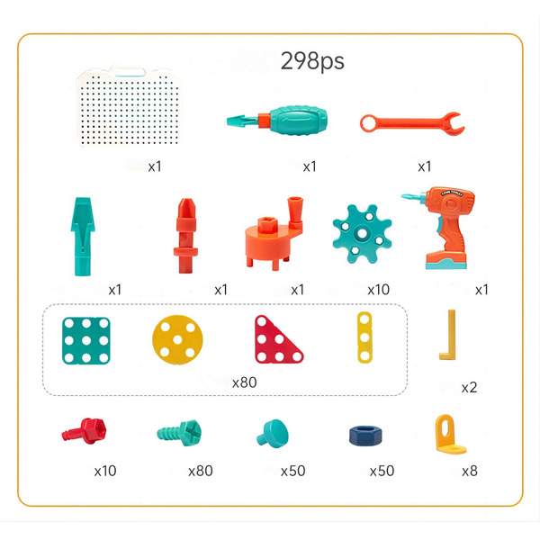 Детский развивающий конструктор Beiens Юный мастер (298 элементов) (ВС8827)