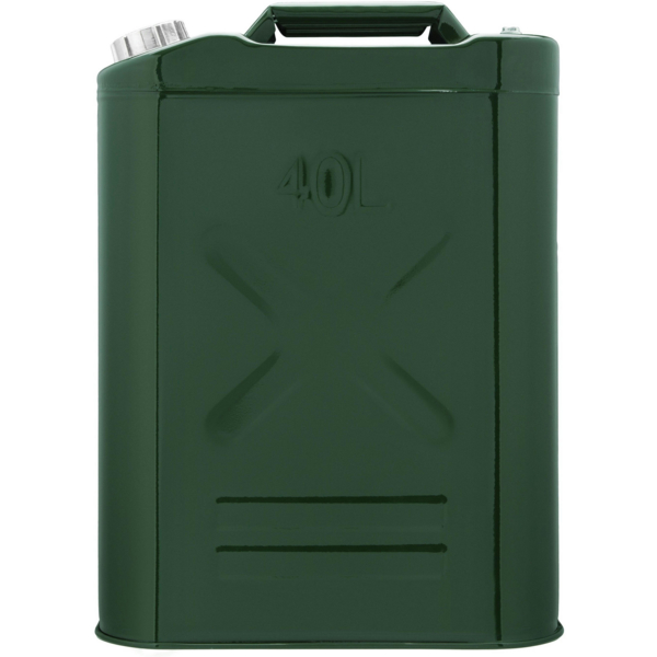 Каністра паливна вертикальна 40л метал 1мм, 5.2кг, зелений 2E