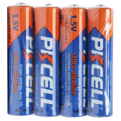 Батарейка AAA/HR3, 1.5V, Лужна, PKCELL,  4pc/shrink