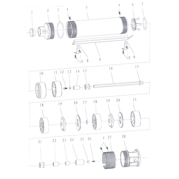 Насос відцентровий свердловинний 1.1кВт H 163(125)м Q 45(30)л/хв Ø80мм AQUATICA (DONGYIN) 3SDm1.8/38 (777105)