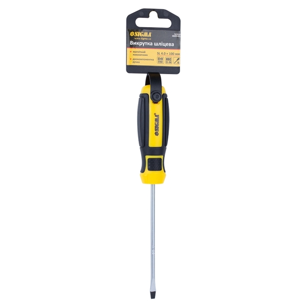 Викрутка шліцьова SL 4.0×100мм CrV Mega SIGMA (4009181)