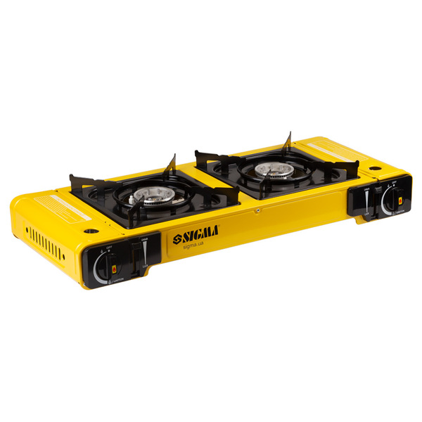 Плита газова двоконфоркова з п'єзопідпалом та адаптером Comfort (кейс) SIGMA (2903461)