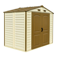 Сарай пластиковый StoreAll 245x168x220 см слоновая кость, коричная крыша Сарай для сада дачи Хозблок Хозблок для сада