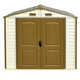 Сарай пластиковый StoreAll 245x168x220 см слоновая кость, коричная крыша Сарай для сада дачи Хозблок Хозблок для сада