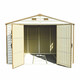 Сарай пластиковый Woodside 325x247x231 см слоновая кость, коричная крыша Сарай для сада дачи Хозблок Хозблок для сада