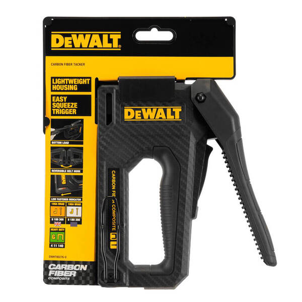 Степлер DeWalt CARBON FIBRE для скоб типу G 6-14 мм, цвяхів типу J 12, 15 мм (DWHT80276-0)