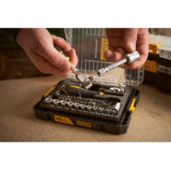 Набір торцевих головок 1/4 FATMAX® Maxi Drive, шестигранних, 48 предметів STANLEY FMMT98101-0