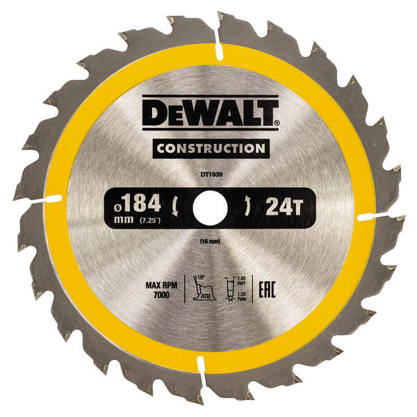 Диск пильный СONSTRUCTION DeWALT DT1939