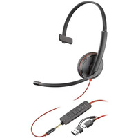 Навушники Poly BlackWire C3215 USB-C/A + 3.5mm HS Mono