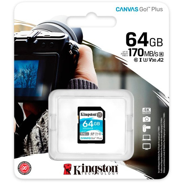 Карта пам`ятi  Kingston Canvas Go! Plus SDG3/64GB
