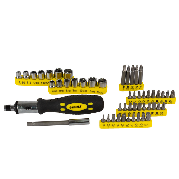 Викрутка + насадки торцеві і біти 51шт CrV SIGMA (4002131)