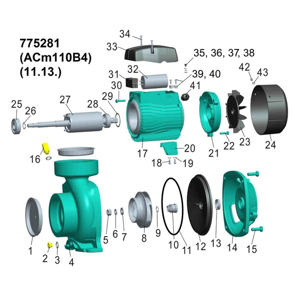 Насос відцентровий 1.1кВт Hmax 12.5м Qmax 900л/хв 4" LEO 3.0 ACm110B4 (775281)