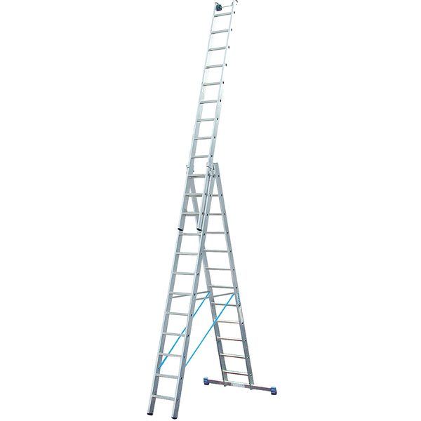 Лестница универсальная алюминиевая промышленная KRAUSE Stabilo 3х14