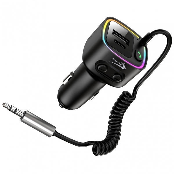 автомобильный FM-трансмиттер Aspiring Wave 7 PD 30W LED/Bluetooth/DSP/QC3.0, USB-C, 3.5мм кабель