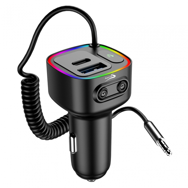 автомобильный FM-трансмиттер Aspiring Wave 7 PD 30W LED/Bluetooth/DSP/QC3.0, USB-C, 3.5мм кабель