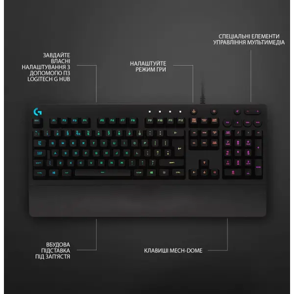 Клавiатура Logitech G213 Prodigy Black 920-010740