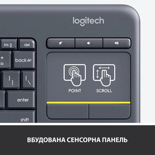 Клавіатура Logitech K400 Plus Black 920-007145