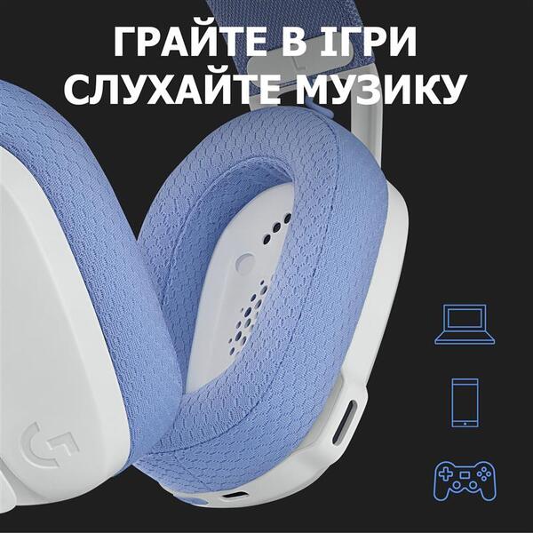 Наушники Logitech G435 Wireless White (981-001074)
