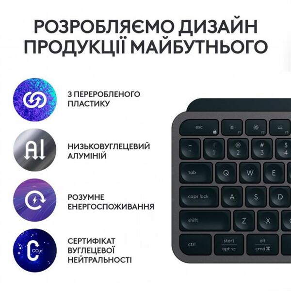 Клавiатура Logitech MX Keys S Graphite 920-011593
