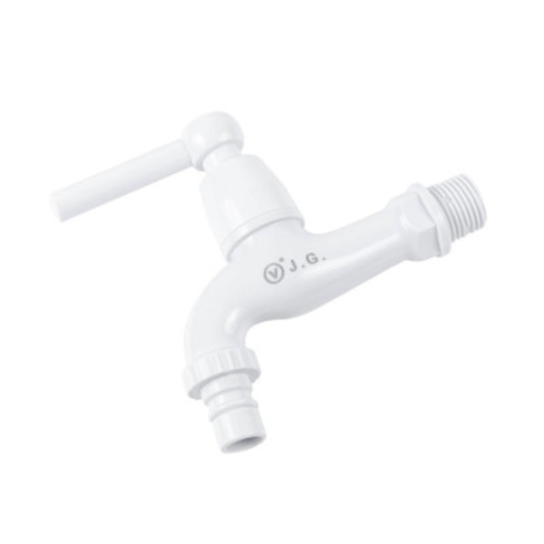 Кран зливний (водорозбірний) 1/2 пластиковий 18,5 см білий WF Р-1301 Valve J.G.