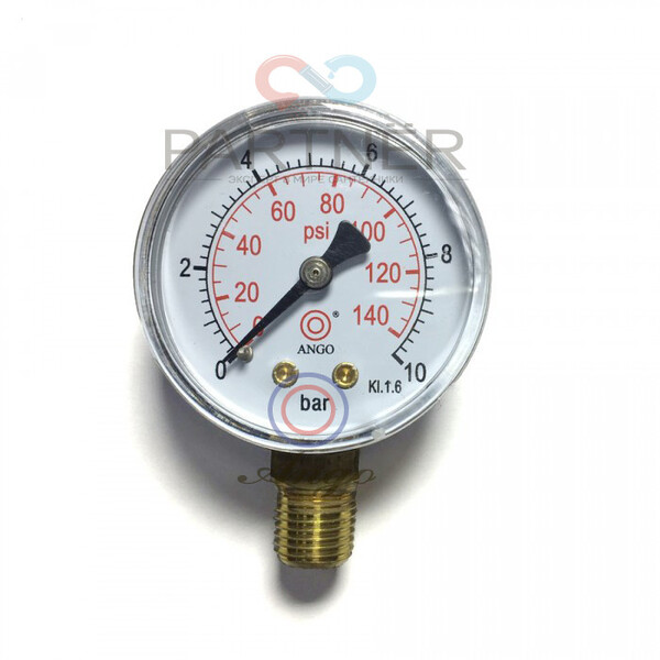 Манометр 1/4 0-16 bar, нижня підключення (673)