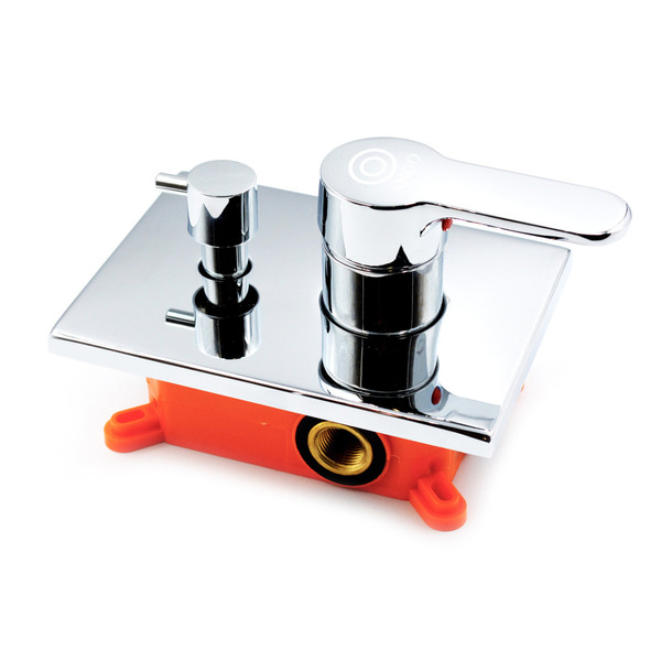 Змішувач прихованого монтажу, латунь, з рівнем, НН-01 (ручка коло), 2 режими (80*65*140)