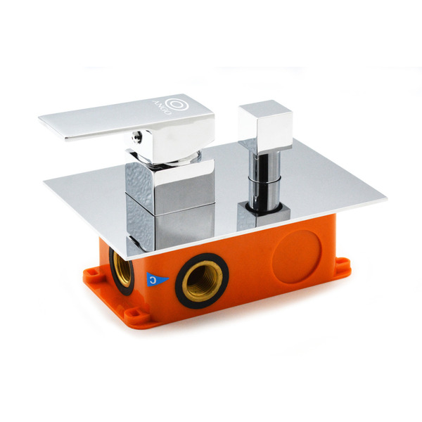 Змішувач прихованого монтажу, латунь, YWYL-10 (квадрат), 2 режими (85*75*170)