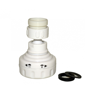 Аератор поворотний 2 режими білий різьблення М22 з перехідником М24 LJ 2020-3В ANGO