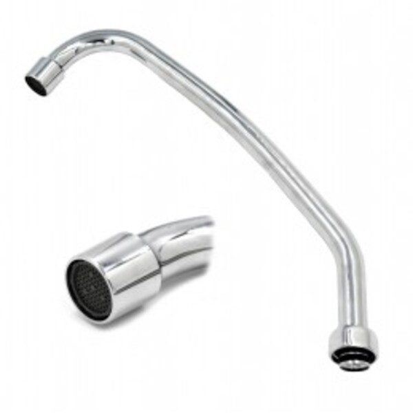 Вилив кухня вітчизняний з аєратором, нержавіюча сталь,М22, коло 26см