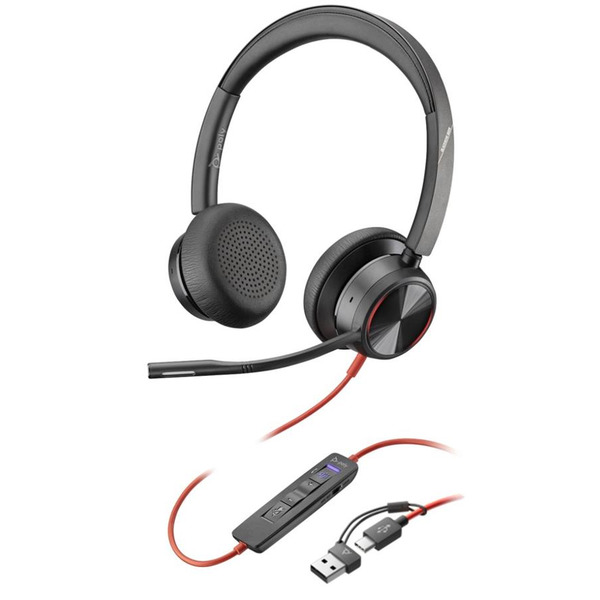 Навушники On-ear Poly Blackwire 8225-M, USB-A, USB-C (8X225AA)
