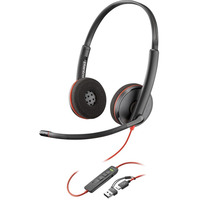 Навушники On-ear Poly Blackwire 3220, USB-A, USB-C, односпрямований, чорний