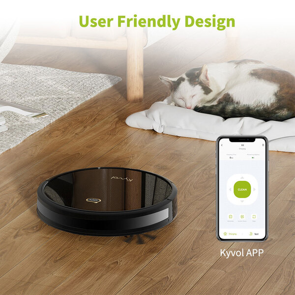 Робот пилосос Kyvol Cybovac D2 Random/2600 mA/1200 pa/Google Assistant, Amazon Alexa\Black