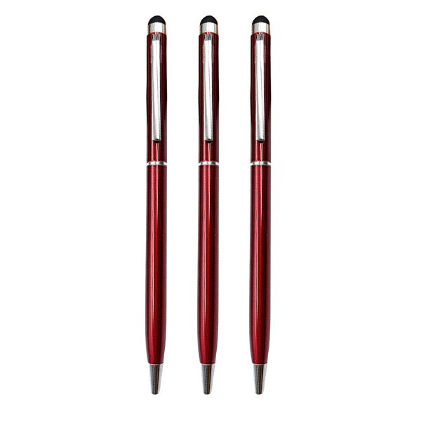 Стілус - ручка для ємнісних екранів, бордовий (комплект 3 шт.)