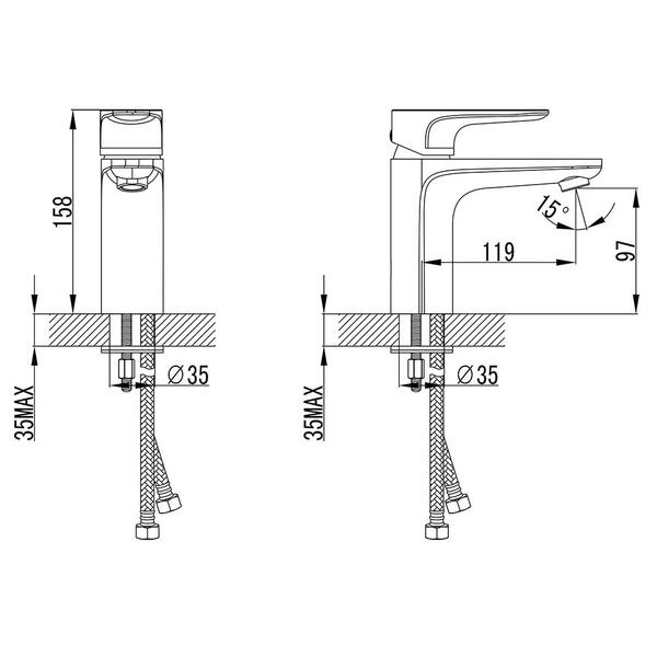 Змішувач для раковини Corso Maggiore BE-2A122C