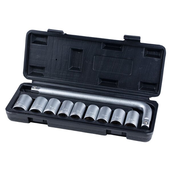 Набір насадок торцевих 1/2 9шт + вороток (кейс) GRAD (6003035)