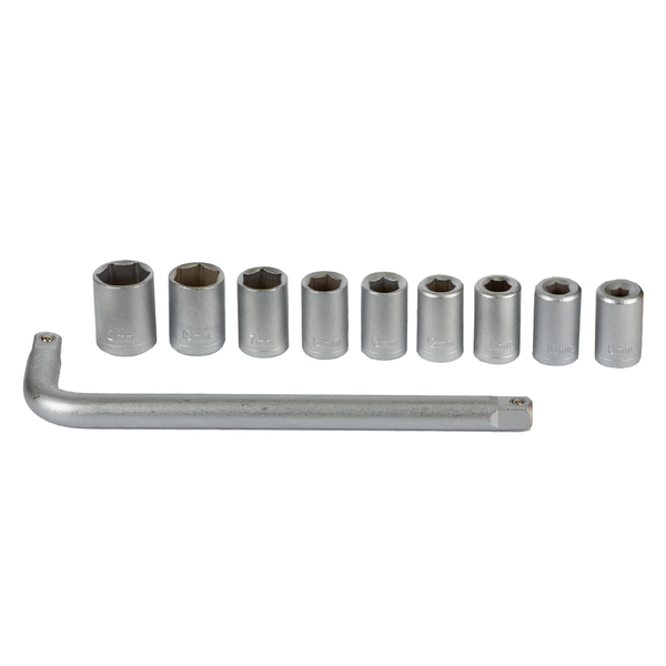 Набір насадок торцевих 1/2 9шт + вороток (кейс) GRAD (6003035)