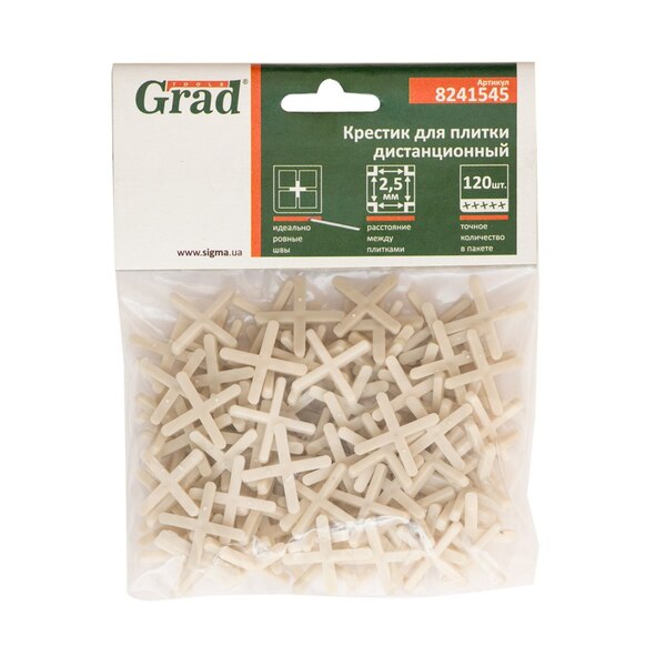 Хрестик дистанційний для плитки 2.5мм 120шт GRAD (8241545)