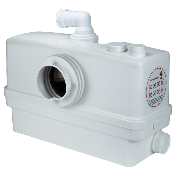 Фекальний насос (каналізаційна станція) LEO 0.6кВт Hmax 8.5м Qmax 110л/хв 3 входи + фронтальний вхід 90мм (776914)