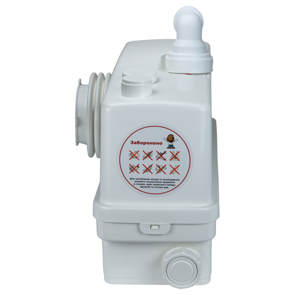 Фекальний насос (каналізаційна станція) LEO 0.6кВт Hmax 8.5м Qmax 110л/хв 3 входи + фронтальний вхід 90мм (776914)