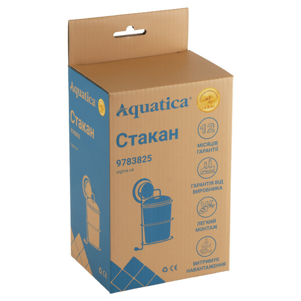 Склянка на вакуумній присосці s38 73×100×163мм AQUATICA (9783825)