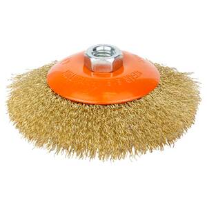 Щітка дротяна конусоподібна Ø125мм М14×2 мм (латуньована) GRAD (9035125)