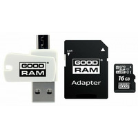 Карта пам`ятi MicroSDHC 16GB UHS-I Class 10 Goodram + SD-adapter + OTG Card reader (M1A4-0160R12)