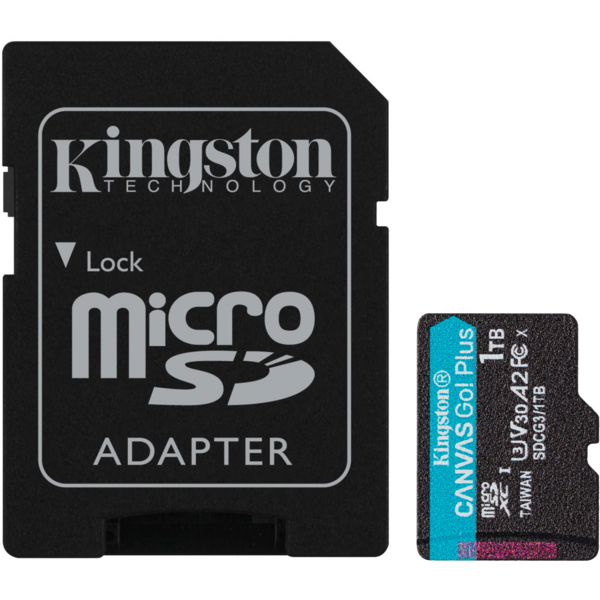 Карта памяти MicroSDXC 1TB UHS-I/U3 Class 10 Kingston Canvas Go! Plus R170/W90MB/s + SD-адаптер (SDCG3/1TB)