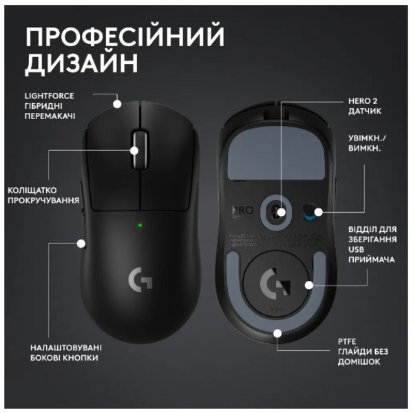 Миша Logitech G Pro X Superlight 2 Black (910-006630)