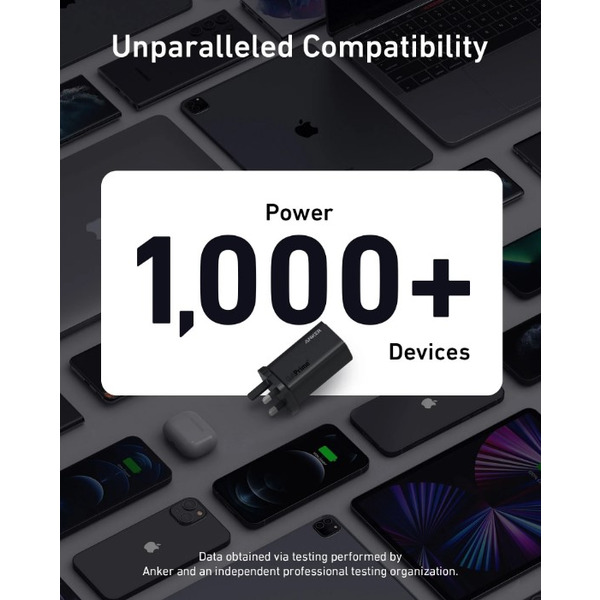 Мережева зарядка ANKER PowerPort 737 GaNPrime - 120W 2xPD &amp; 1xPIQ PPS/DPDS – UK plug