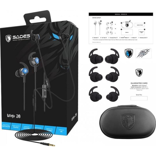 Навушники Sades SA-606 Wings 20 Black/Blue (sa606blj)