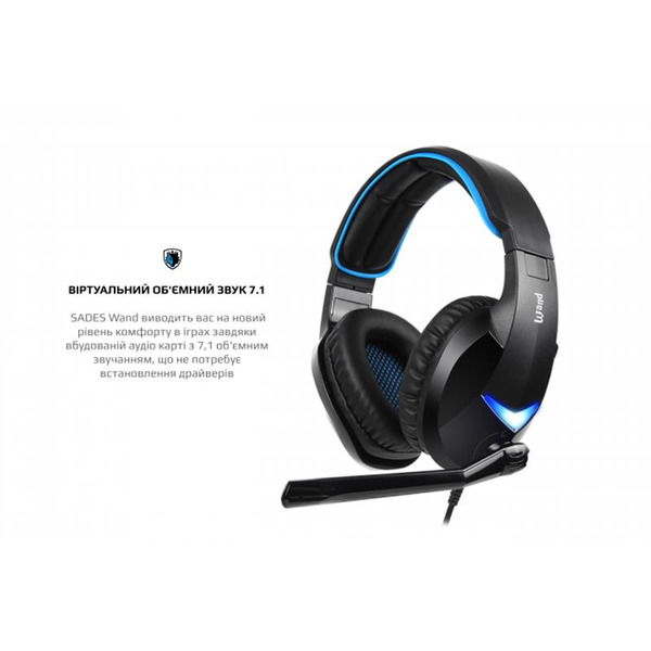 Навушники Sades SA-914 Wand Black/Blue LED (sa914bku)
