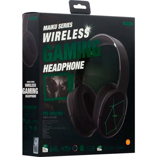 Наушники Proda PD-BH200 Maiku Dark Grey (6971278725534)