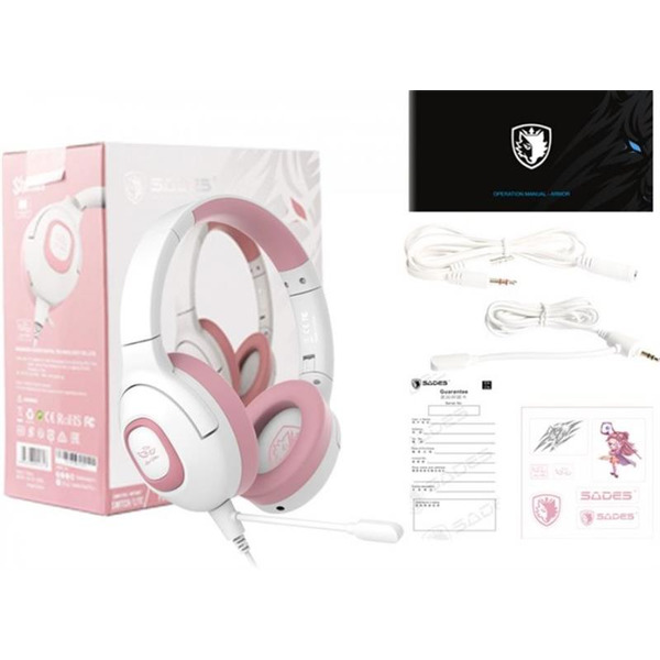 Гарнитура Sades SA-724 Shaman Pink (sa724pkj)